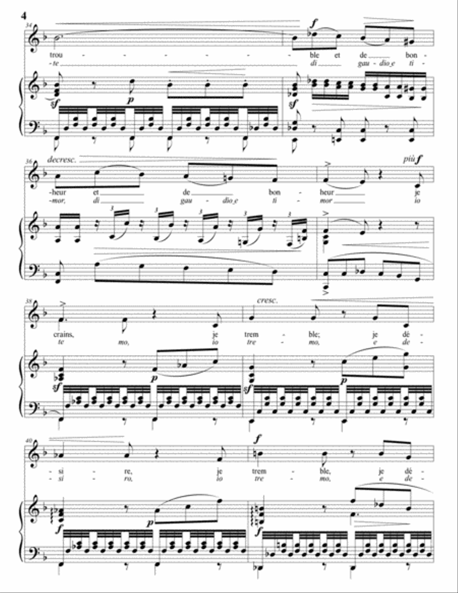 PICCINNI: O notte, O Dea del mistero (O nuit Déesse du mystère, transposed to D minor) Voice scores gallery preview page 5