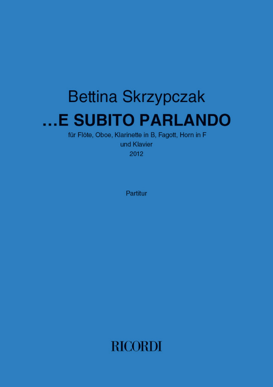 ...E subito parlando ...E subito parlando Clarinet scores gallery preview page 1