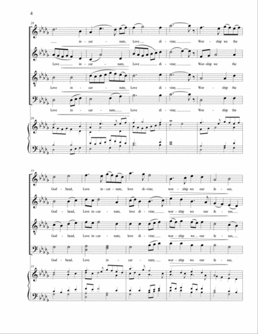 Love Came Down (SATB acapella) - Brenda Portman 4-Part scores gallery preview page 4
