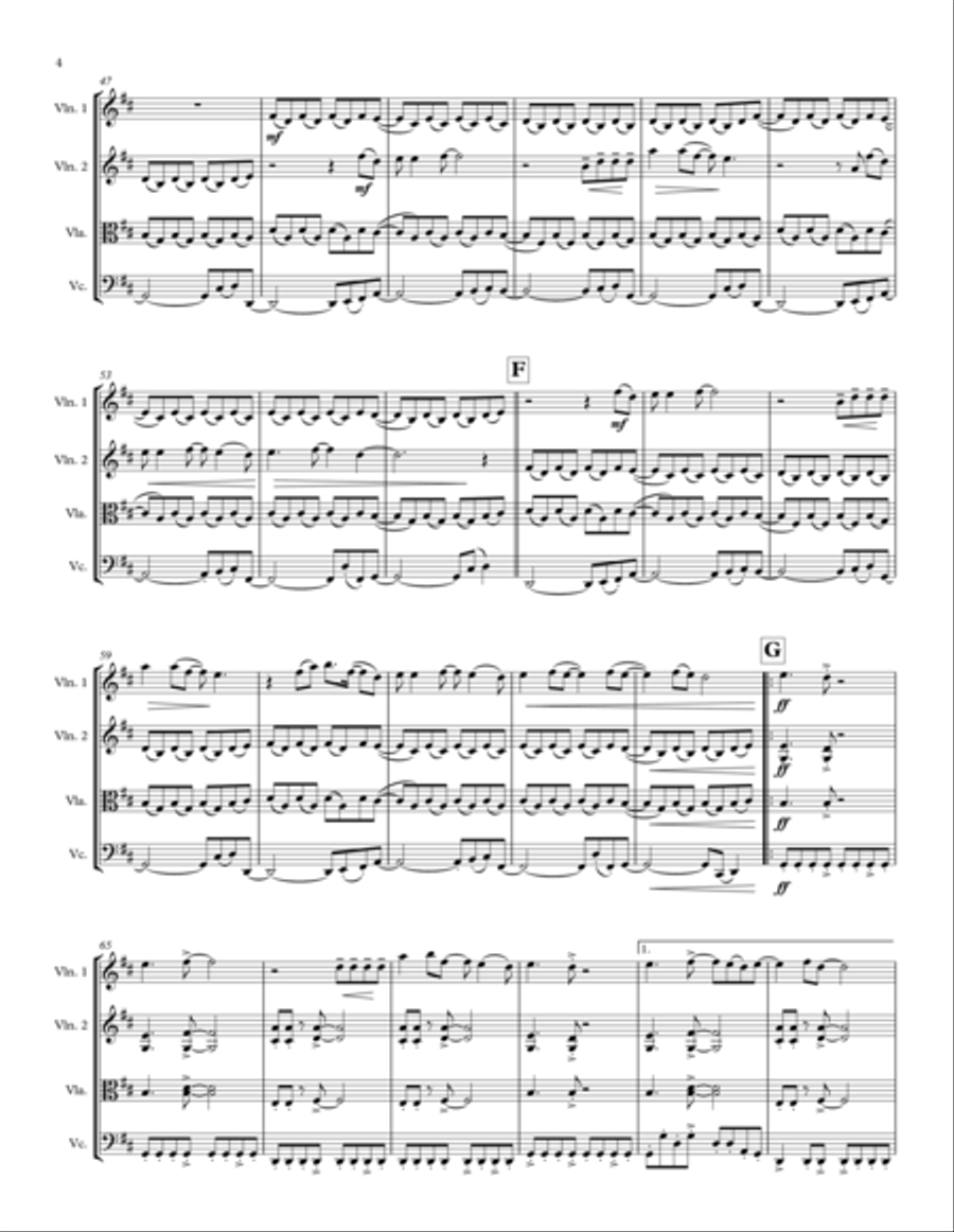 Don't Stop Believin' String Quartet scores gallery preview page 4