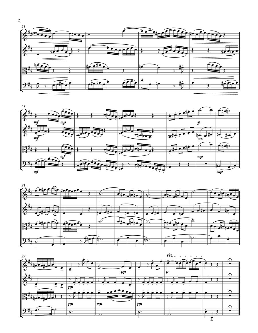 Minuet in D for String quartet (k.355-576b) String Quartet scores gallery preview page 2