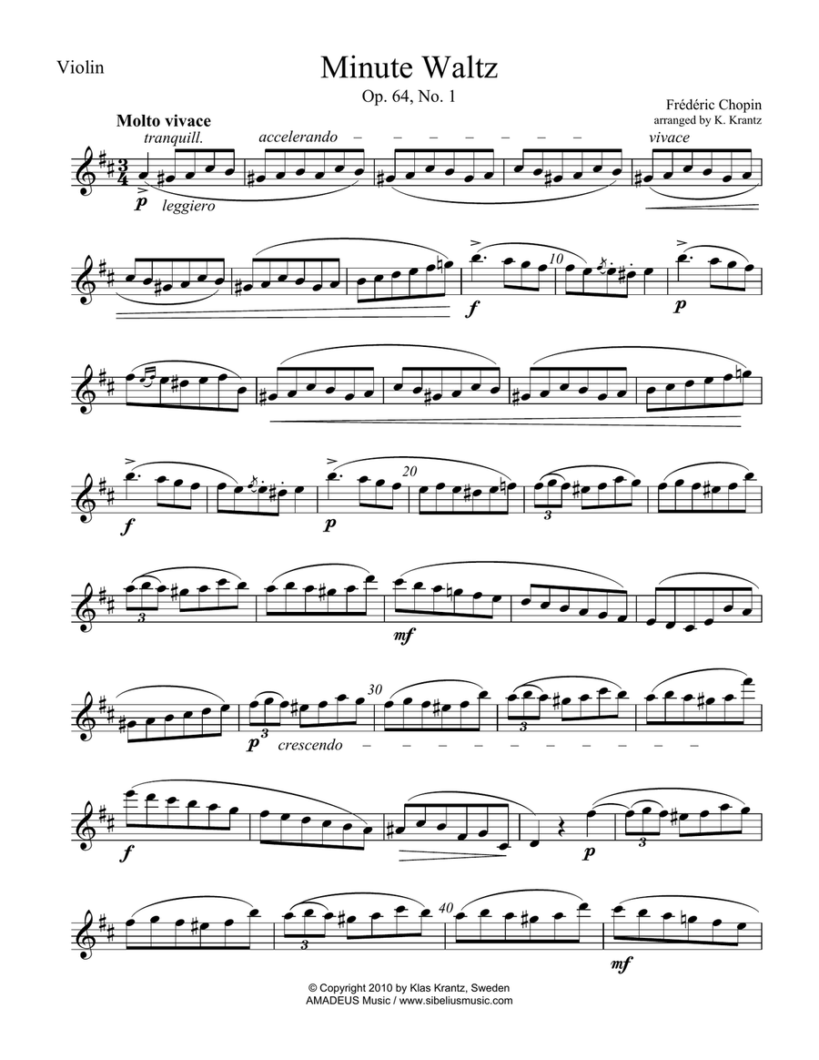 8 Pieces by F. Chopin for Violin (Flute) and Classical Guitar Flute scores gallery preview page 5