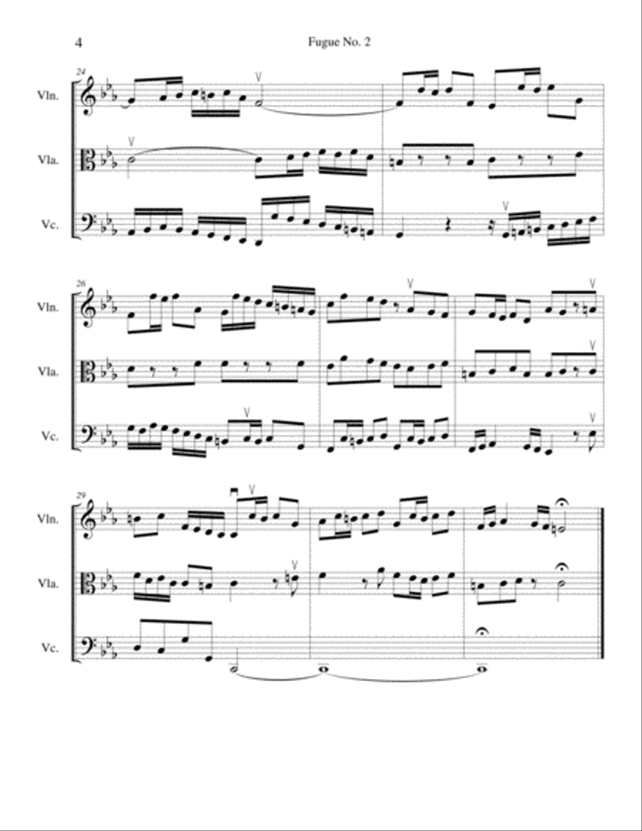 Fugue No. 2 String Trio scores gallery preview page 4