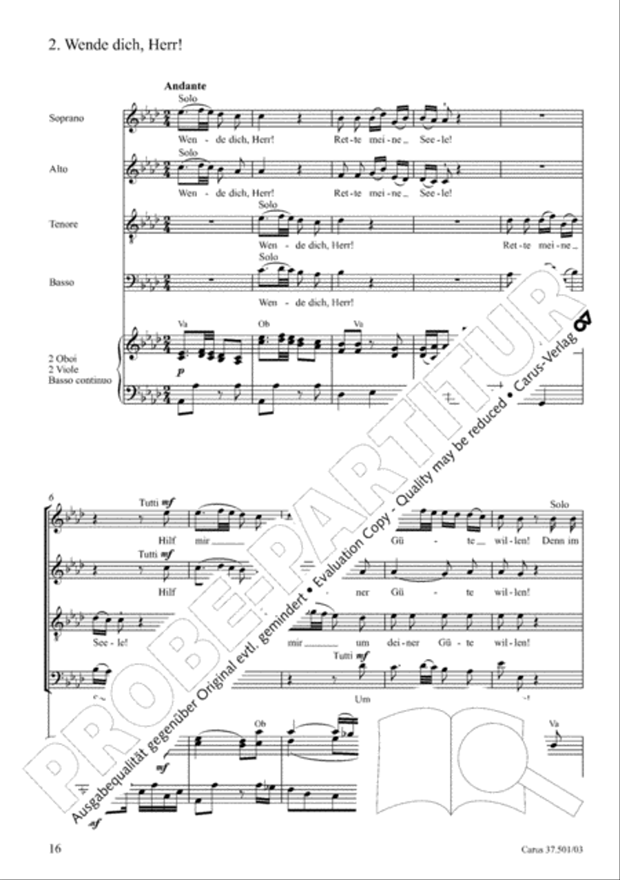 The Sixth Psalm of David (Der Sechste Psalm Davids) 4-Part scores gallery preview page 17