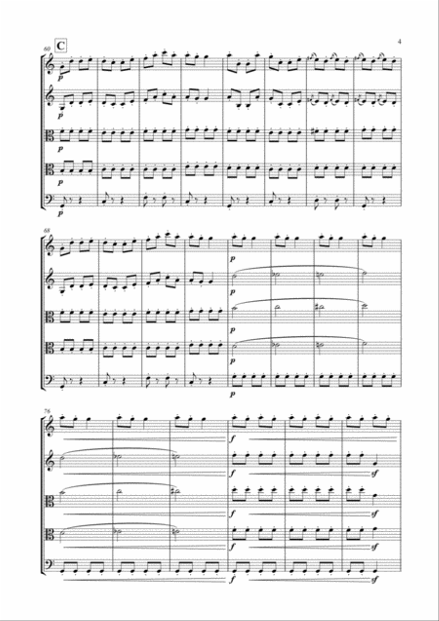 Galop Infernal (Can Can) for String Quintet String Quintet scores gallery preview page 5