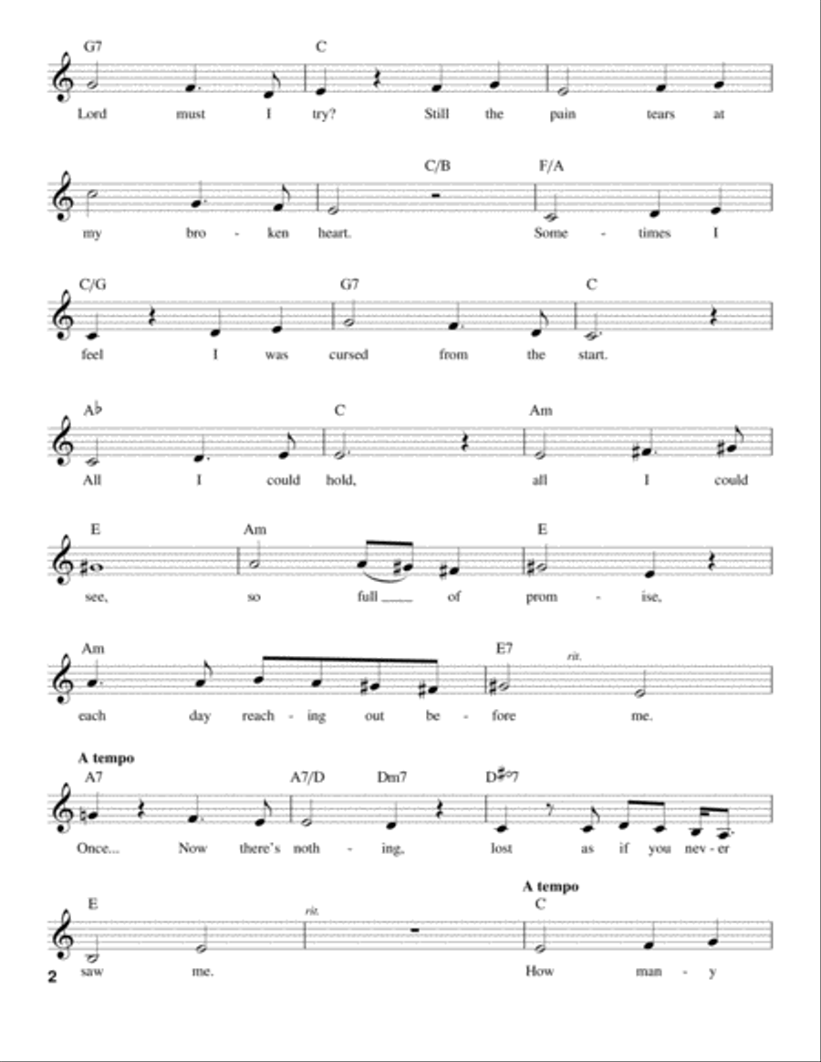 How Many Tears? (from Martin Guerre) Voice scores gallery preview page 2