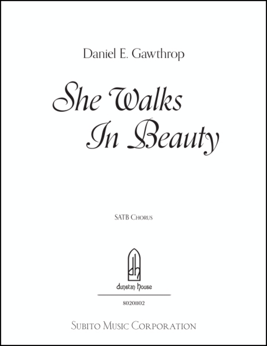 She Walks in Beauty 4-Part scores gallery preview page 1