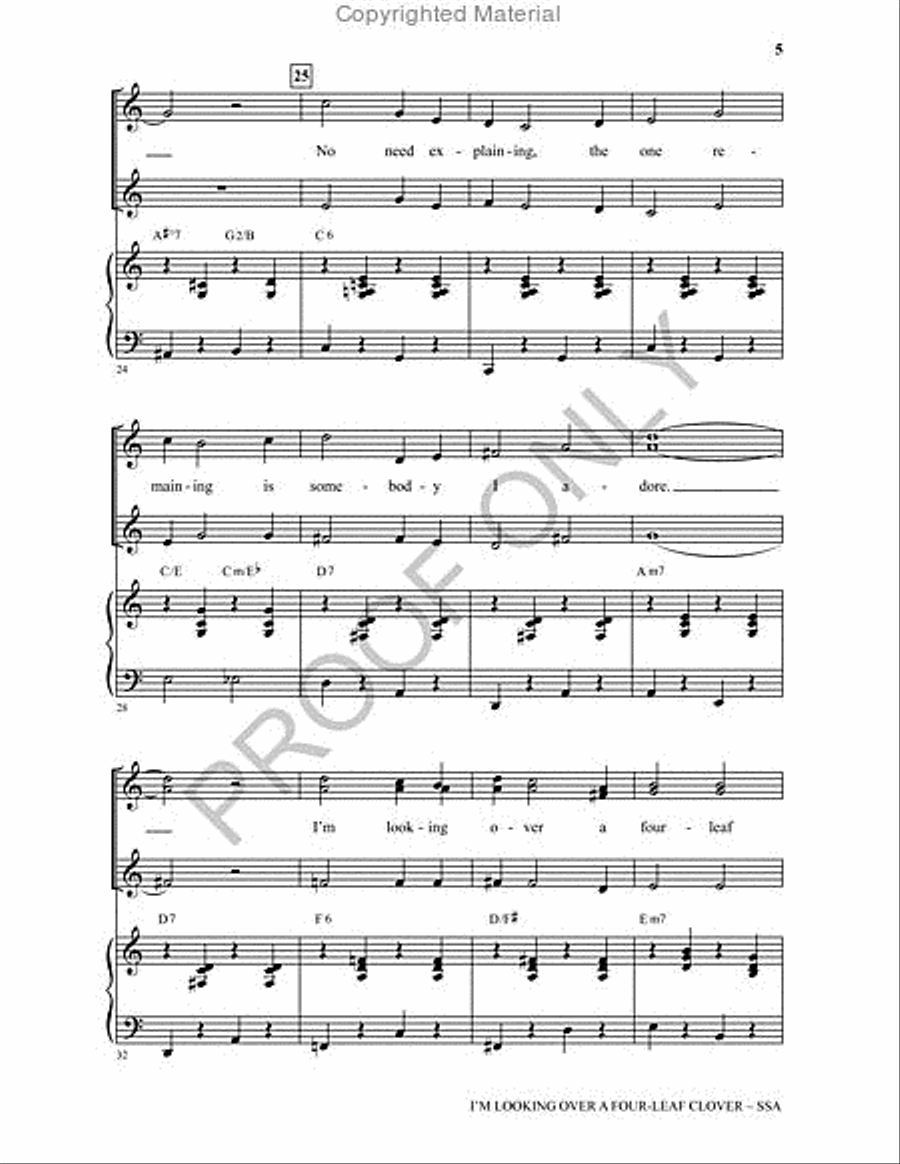 I'm Looking Over a Four Leaf Clover SSA scores gallery preview page 4