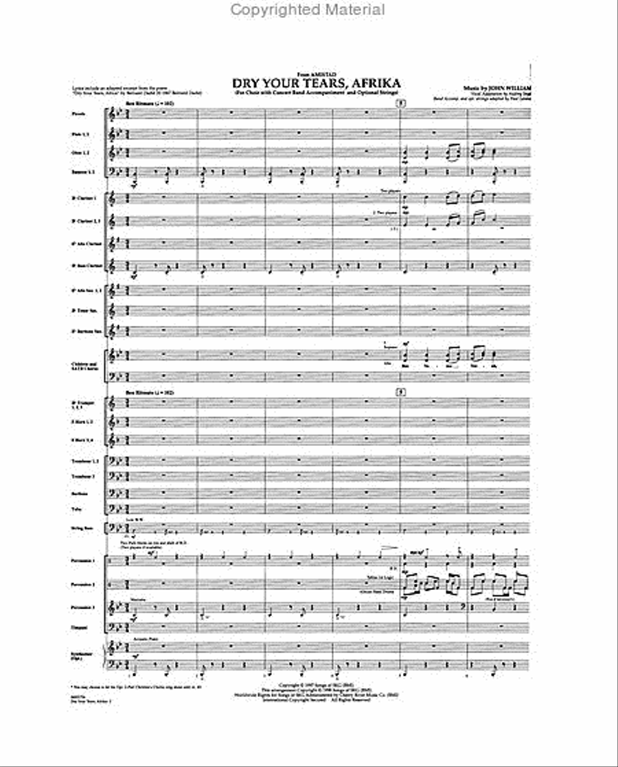 Dry Your Tears, Afrika (from Amistad) Concert Band scores gallery preview page 2