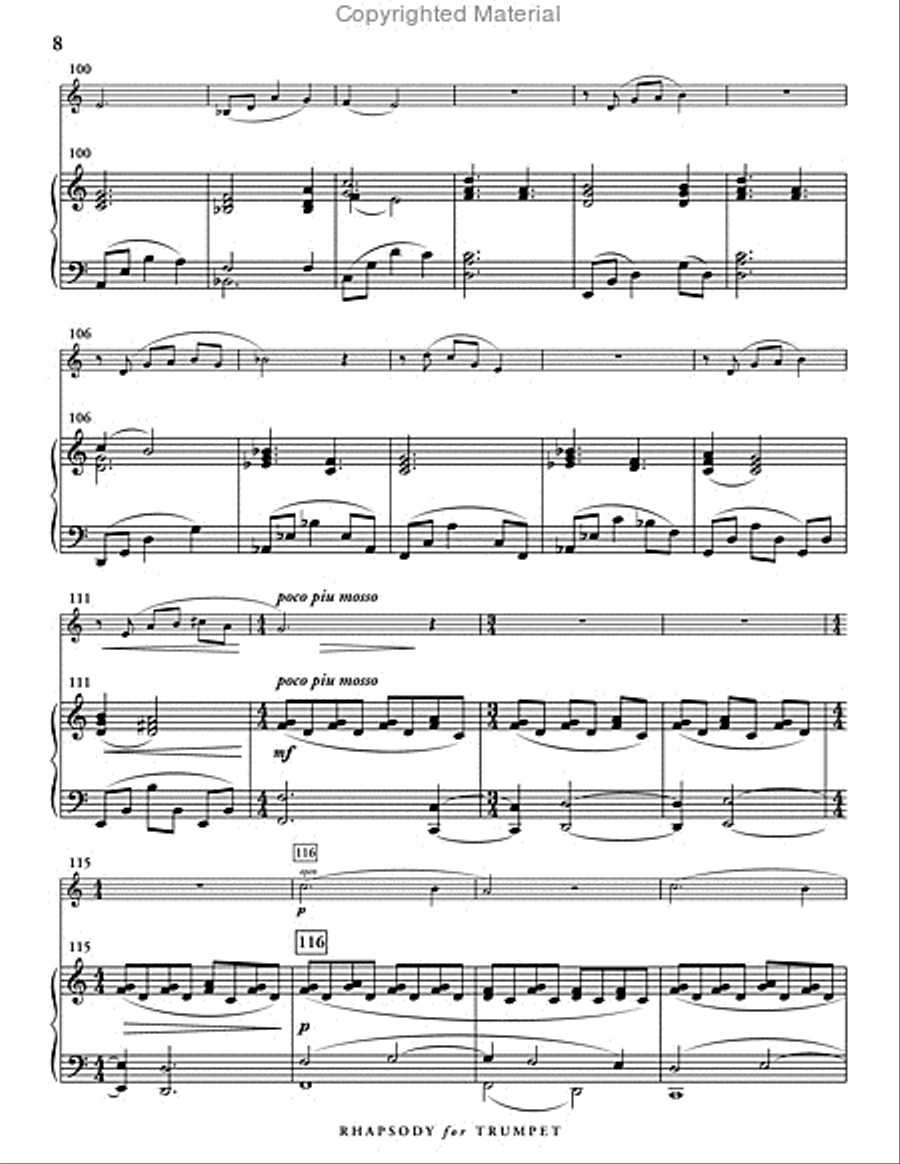 Rhapsody for Trumpet (score & 1 part) Trumpet Solo scores gallery preview page 9