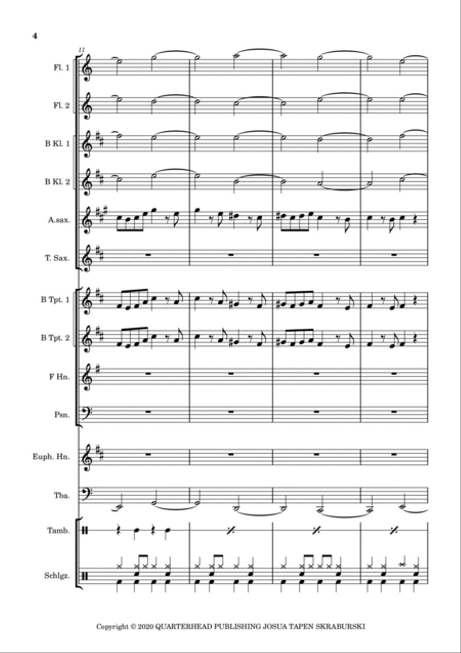 Head Shoulders Knees & Toes Concert Band scores gallery preview page 4