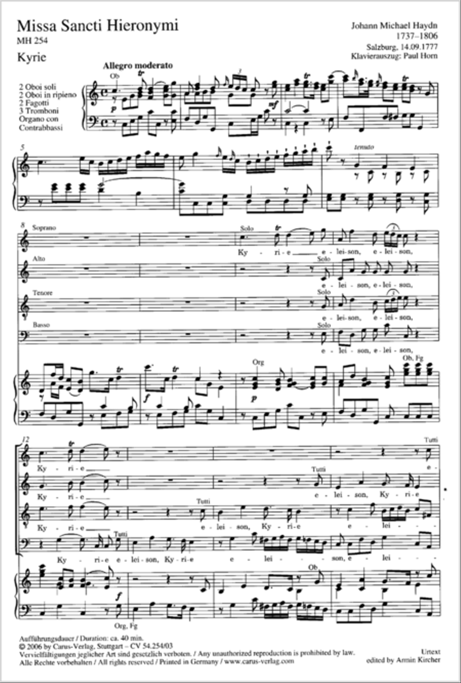 Missa Sancti Hieronymi 4-Part scores gallery preview page 2