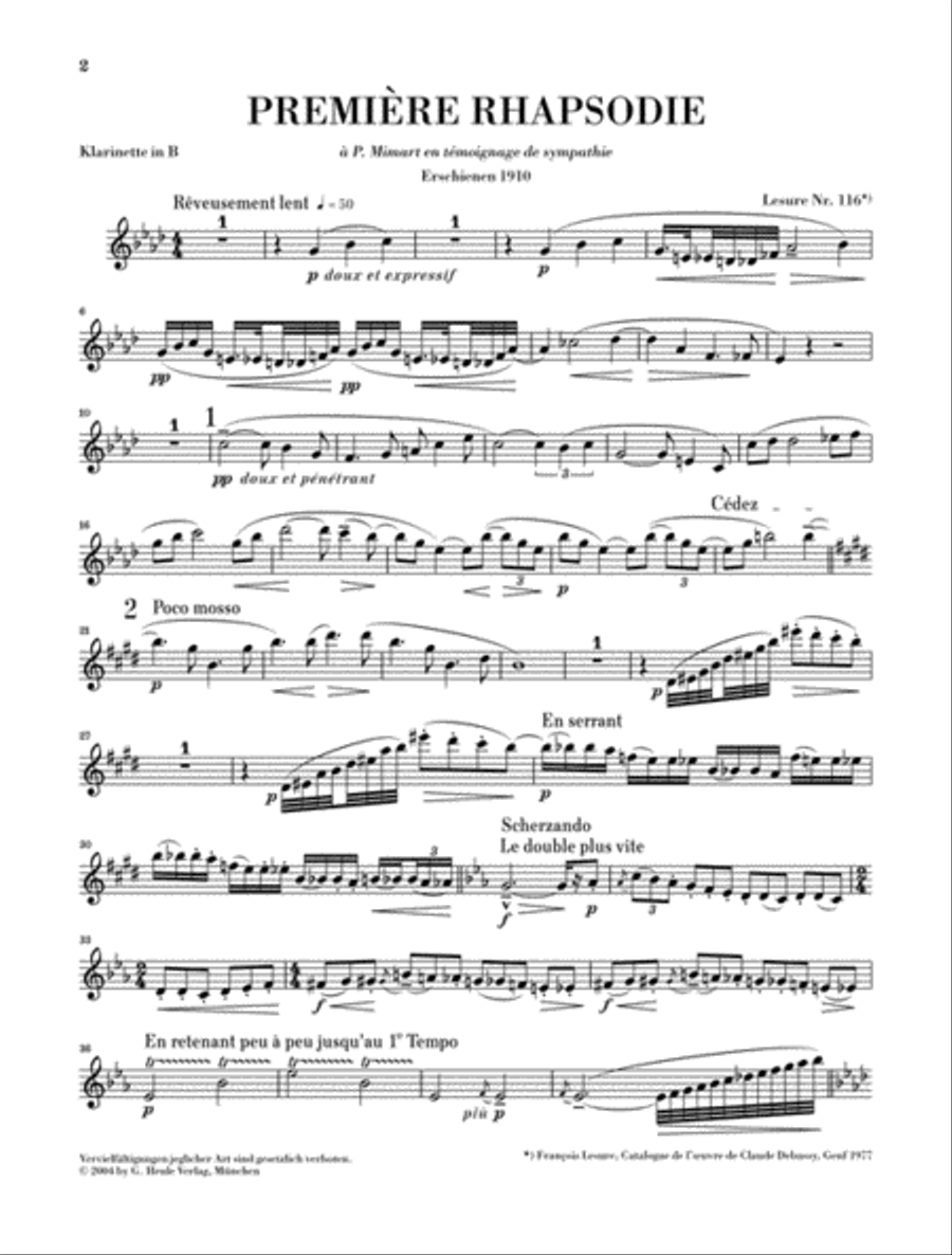 Première Rhapsodie and Petite Pièce Clarinet Solo scores gallery preview page 4