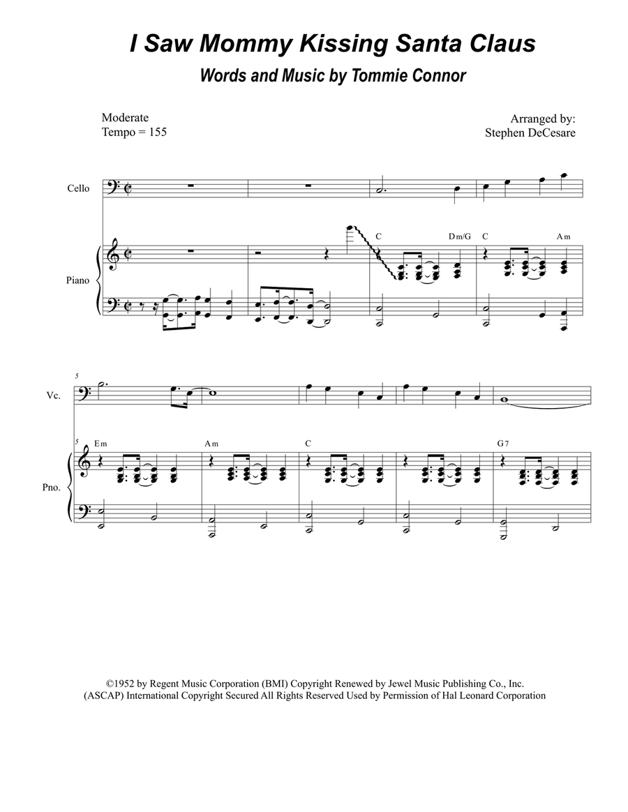 I Saw Mommy Kissing Santa Claus Piano Trio scores gallery preview page 1