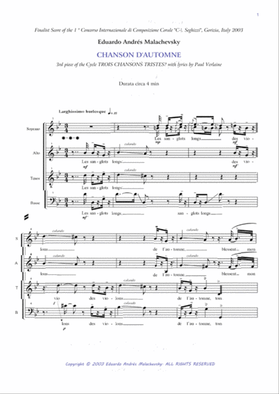 CHANSON D'AUTOMNE Divisi scores gallery preview page 5
