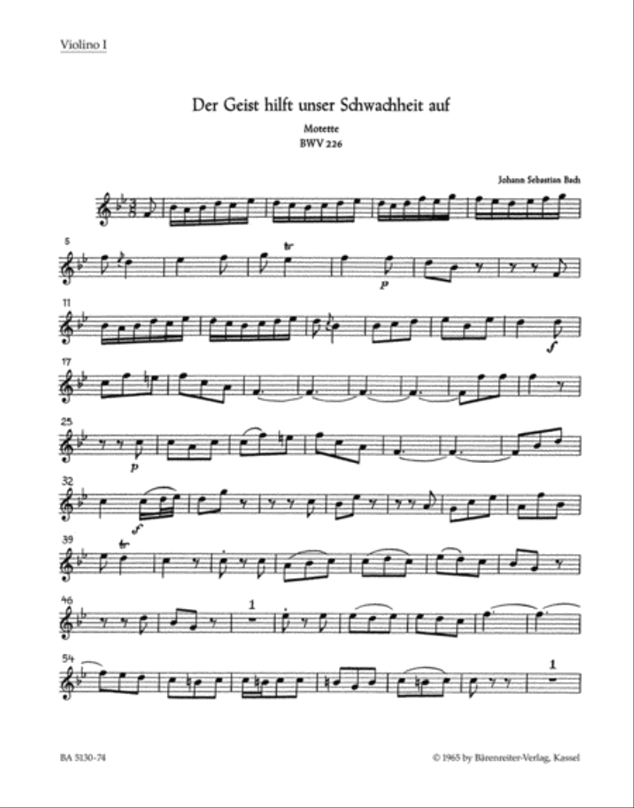 Der Geist hilft unser Schwachheit auf, BWV 226 Choir scores gallery preview page 1