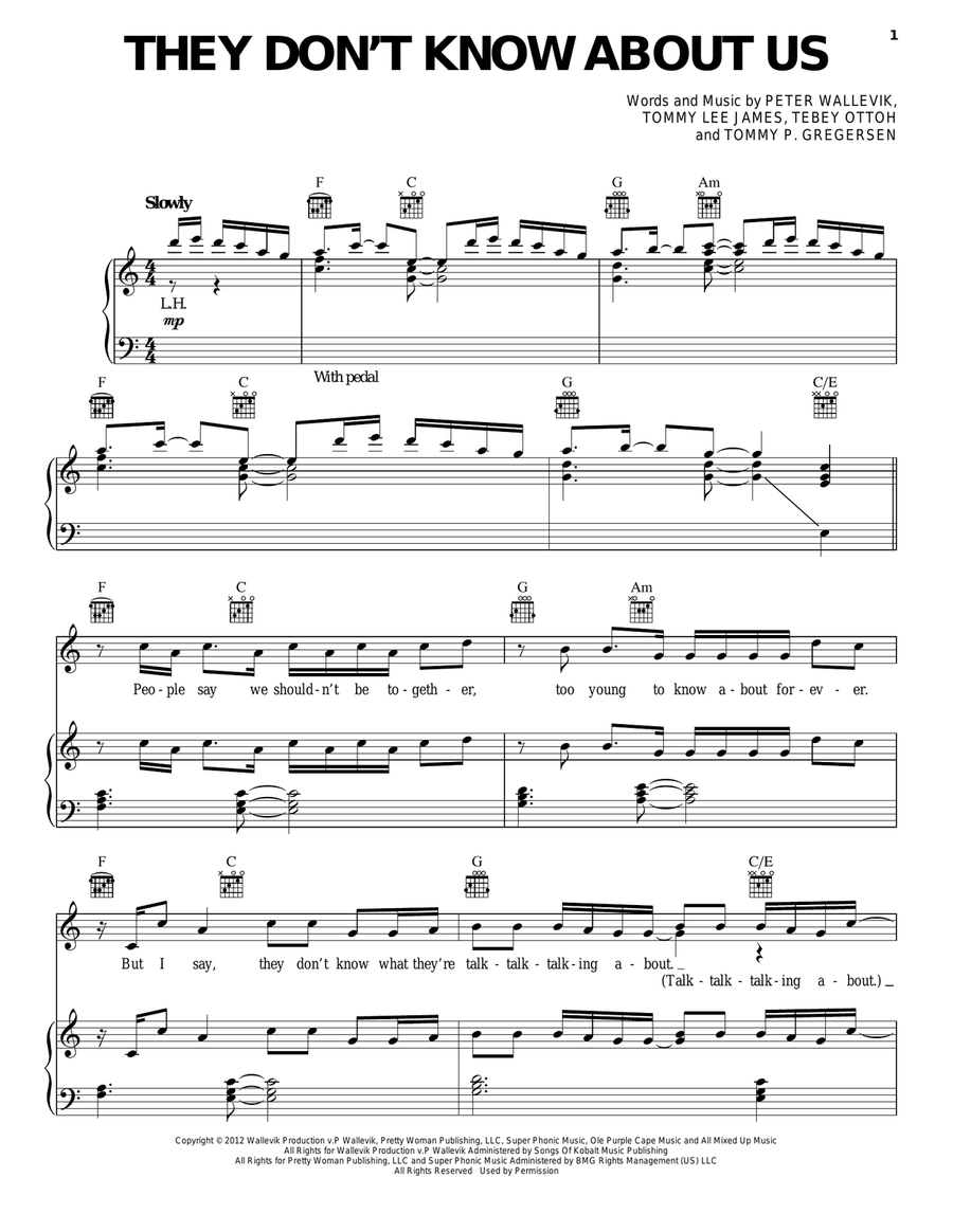 They Don't Know About Us Acoustic Guitar scores gallery preview page 1