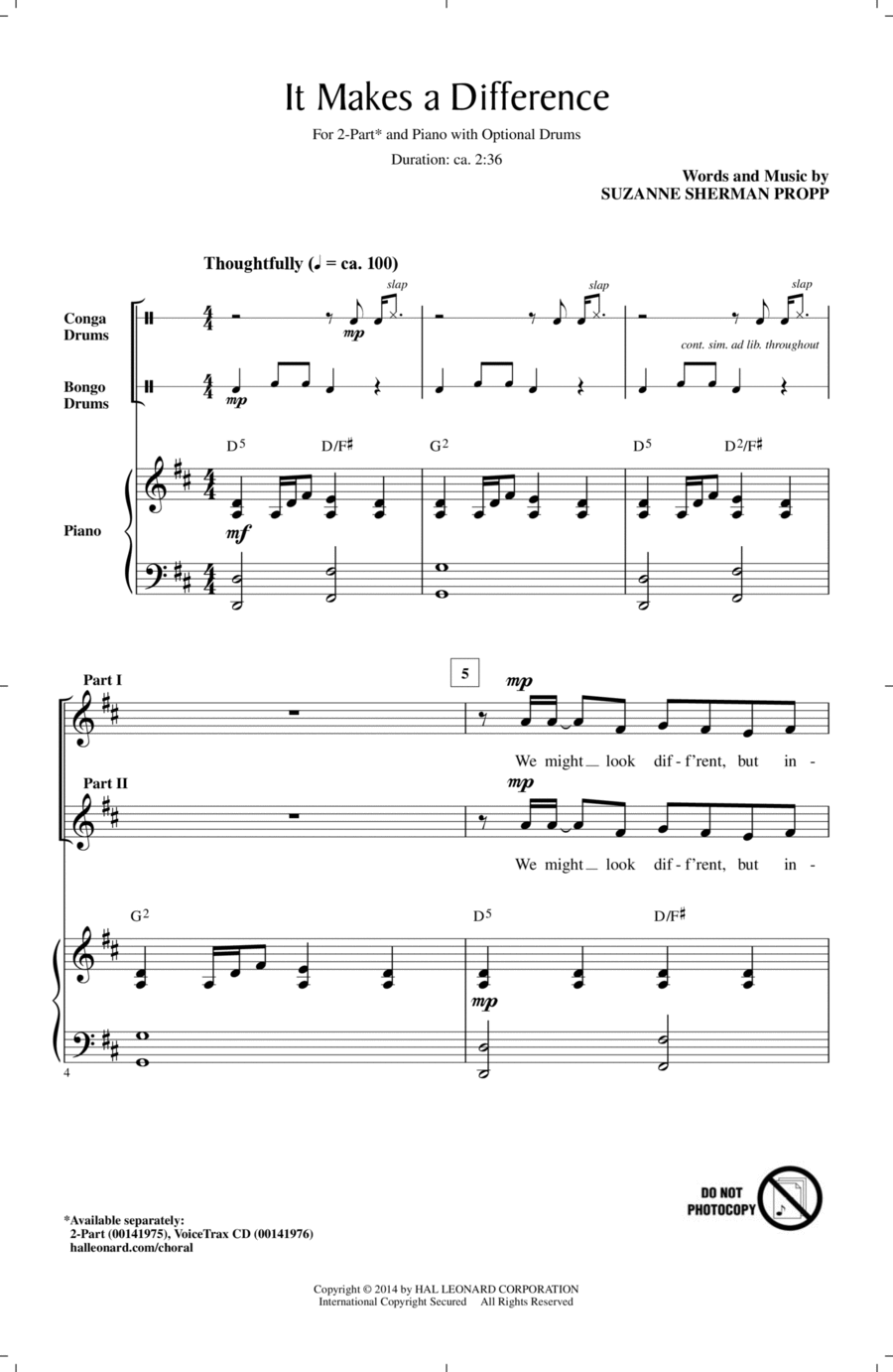 It Makes A Difference 2-Part scores gallery preview page 1