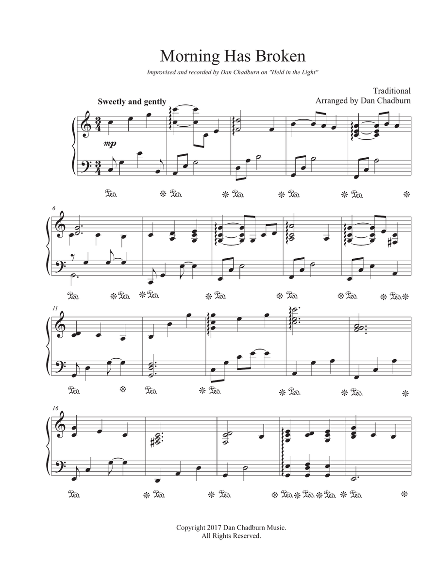 Morning Has Broken Piano Solo scores gallery preview page 1