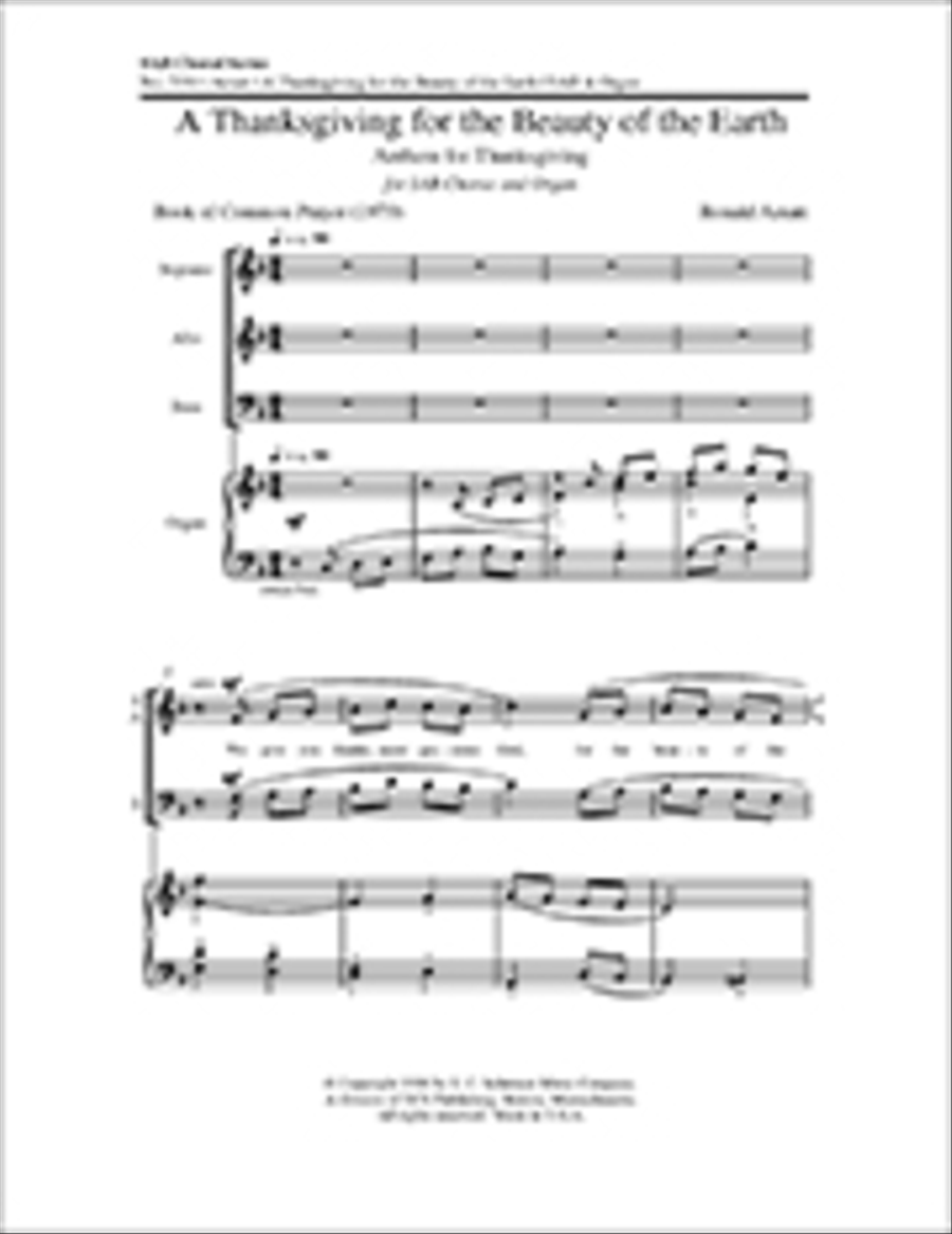 A Thanksgiving for the Beauty of the Earth 3-Part scores gallery preview page 1