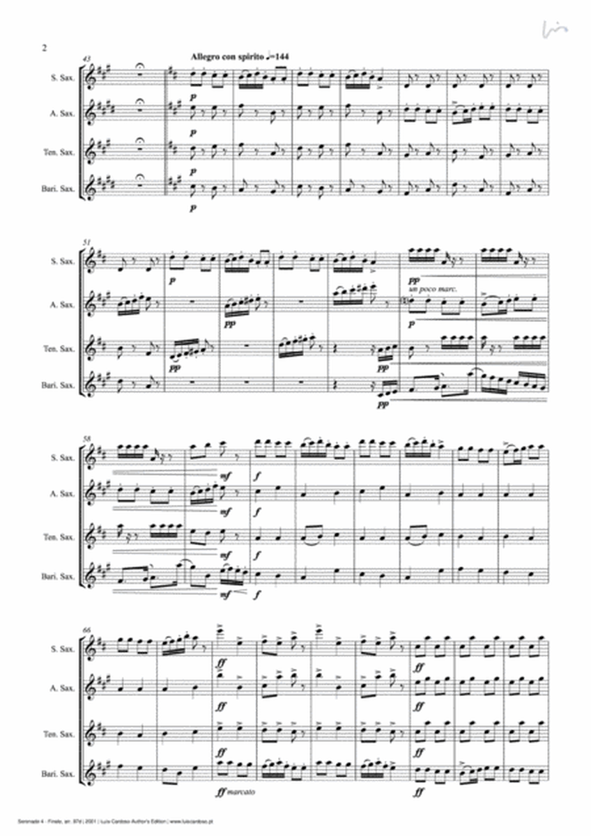 Serenade - 4. Finale (for Saxophone Quartet SATB)