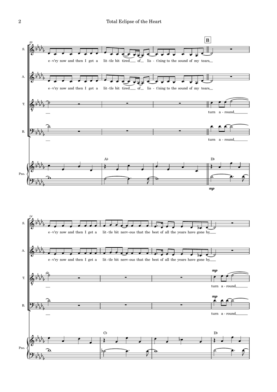 Total Eclipse Of The Heart 4-Part scores gallery preview page 2