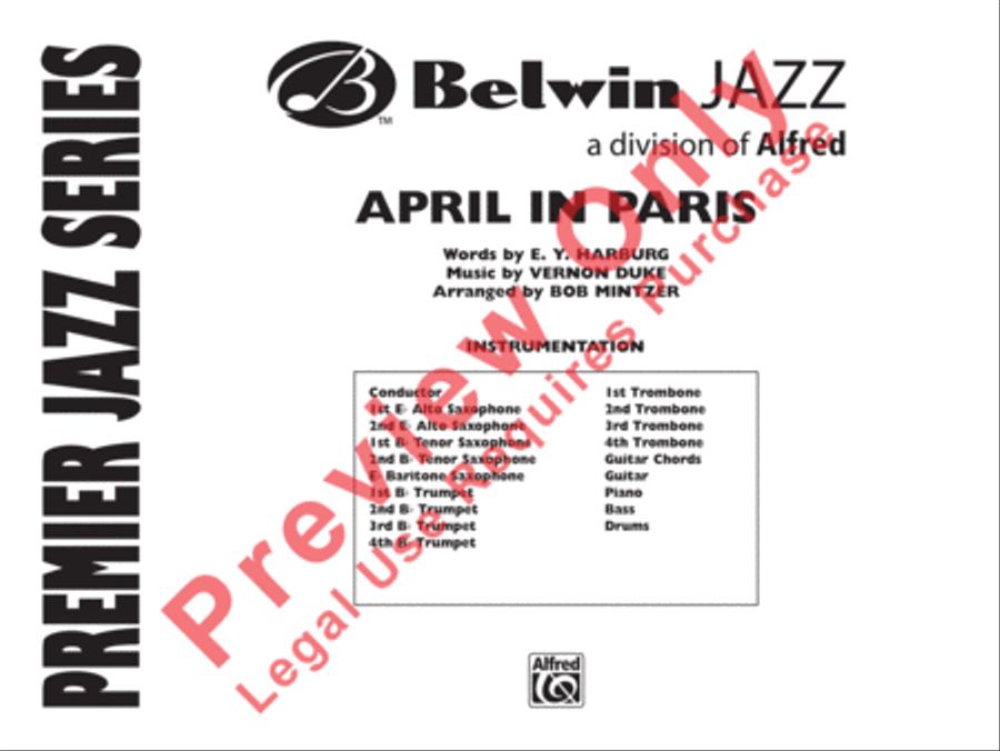 April in Paris April in Paris Jazz Ensemble scores gallery preview page 2