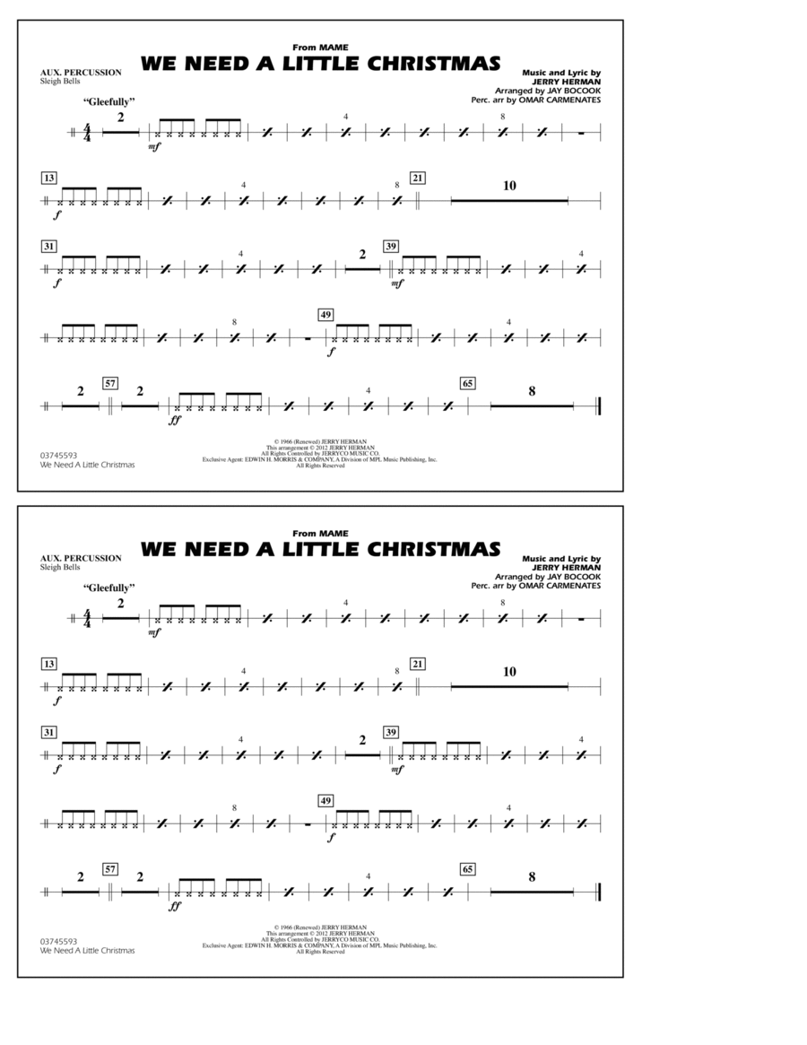 We Need A Little Christmas - Aux Percussion