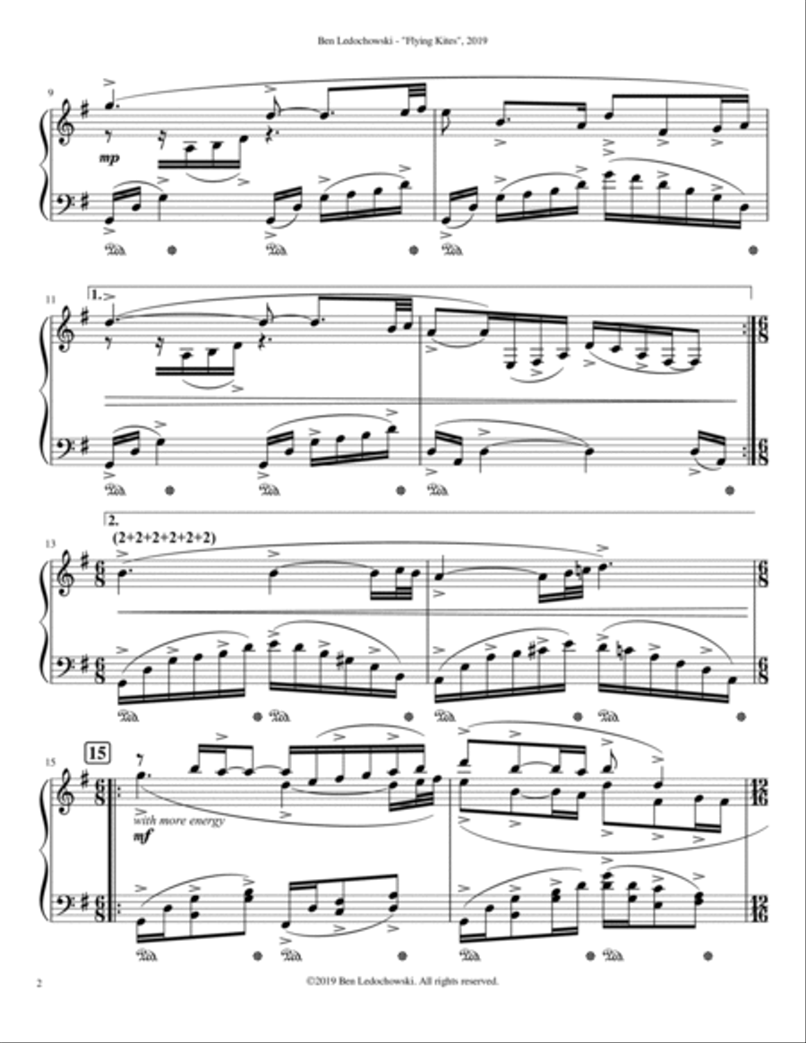 Flying Kites Piano Solo scores gallery preview page 2