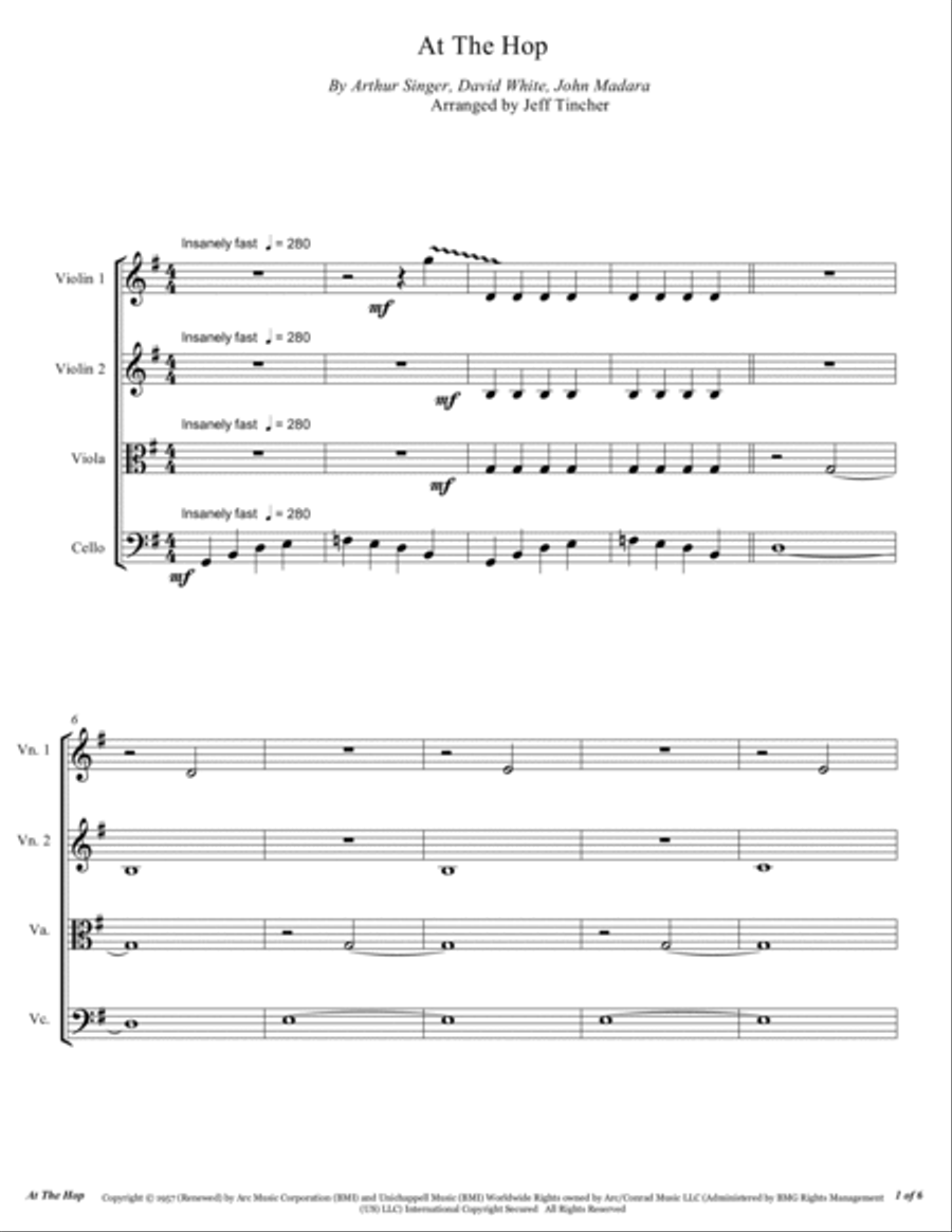 At The Hop String Quartet scores gallery preview page 2