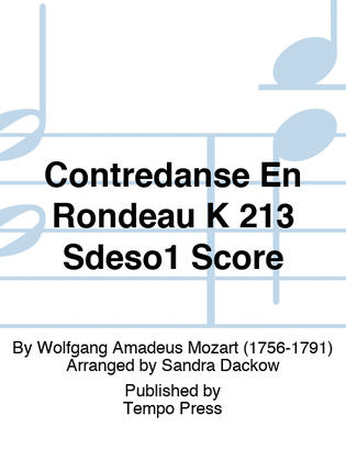 Book cover for Contredanse En Rondeau K 213 Sdeso1 Score