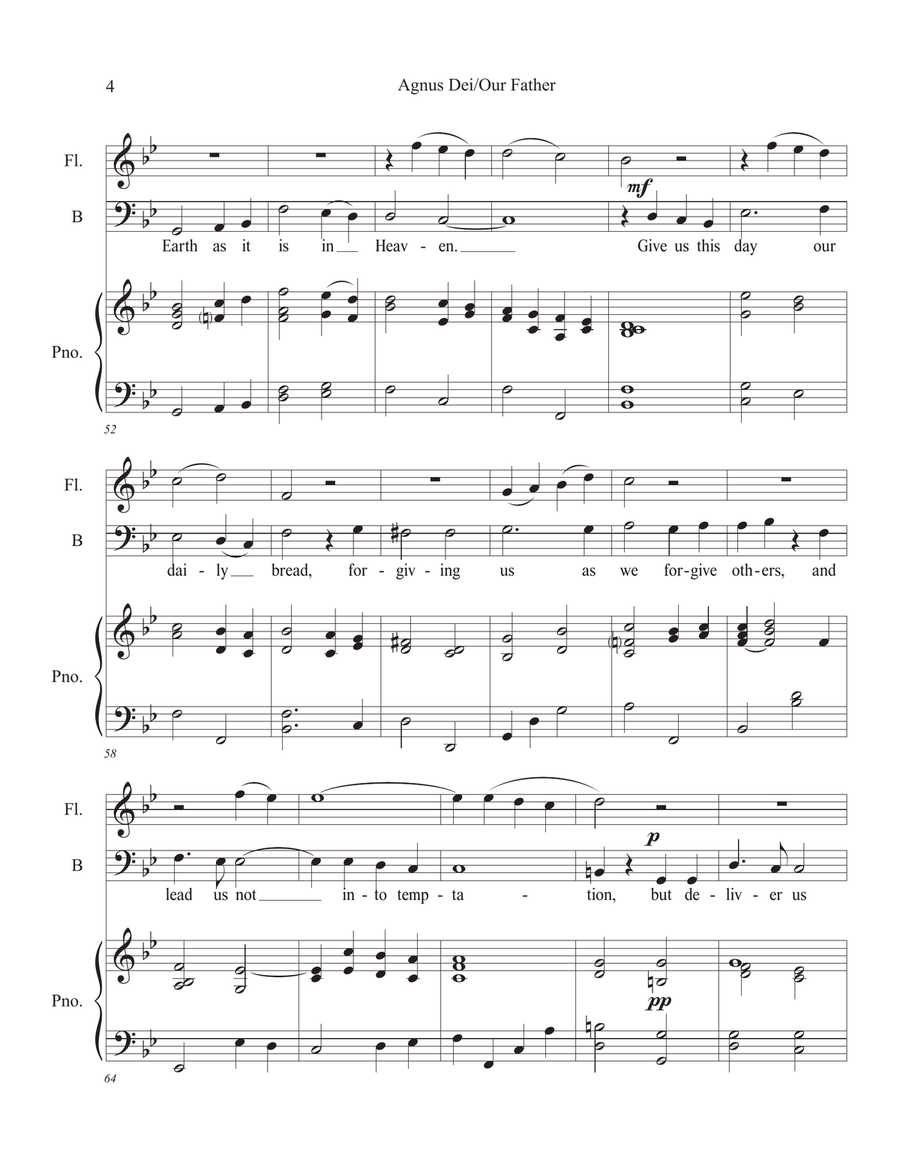 Agnus Dei/Our Father Agnus Dei/Our Father Small Ensemble scores gallery preview page 4