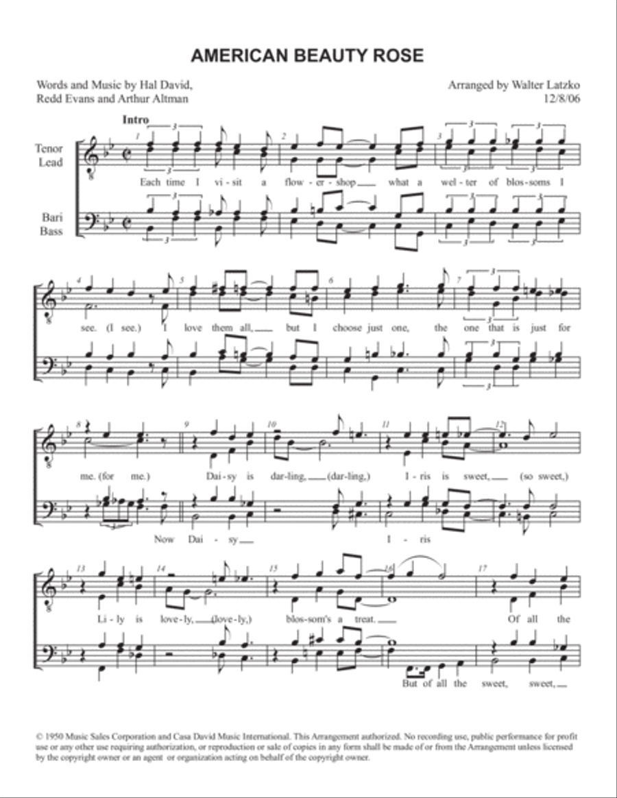 American Beauty Rose American Beauty Rose TTBB scores gallery preview page 1