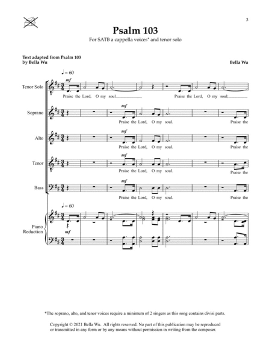 Psalm 103 4-Part scores gallery preview page 3