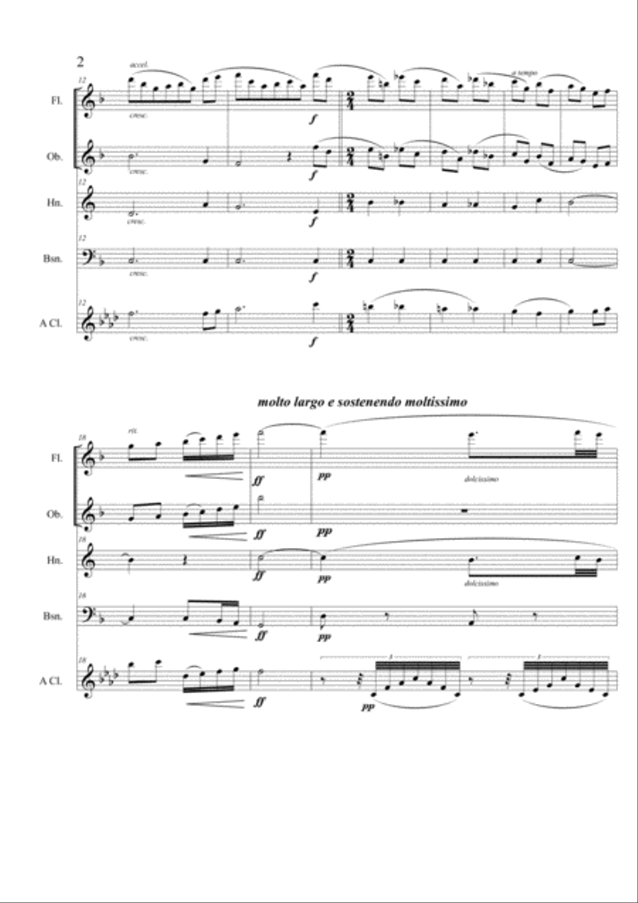 Cavalleria Rusticana per Quintetto di fiati Woodwind Quintet scores gallery preview page 2