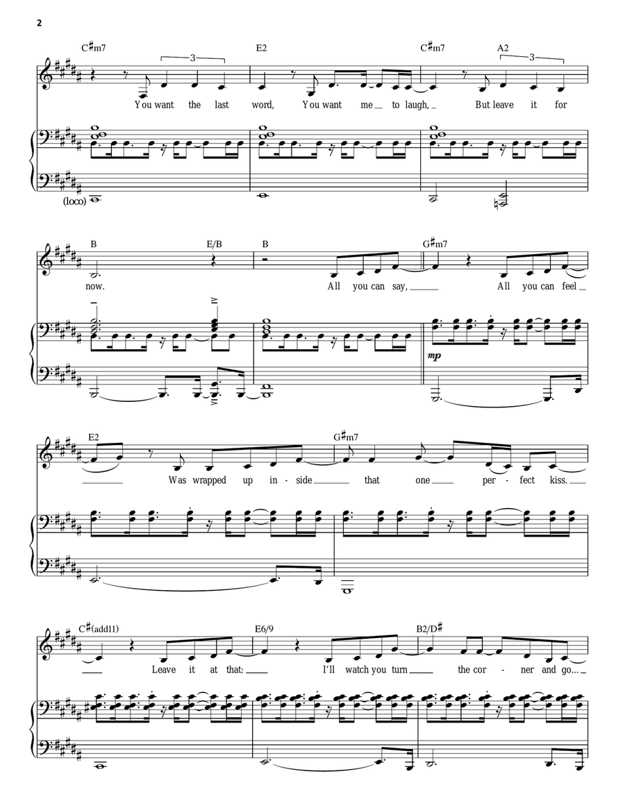 Goodbye Until Tomorrow (from The Last 5 Years) Piano, Vocal, Guitar scores gallery preview page 2