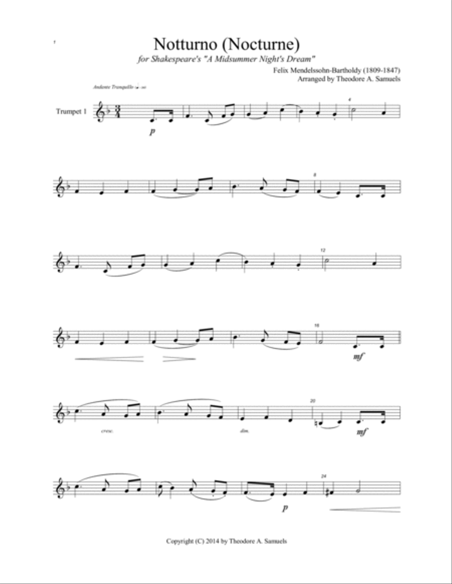 Notturno (Nocturne) for Shakespeare's 