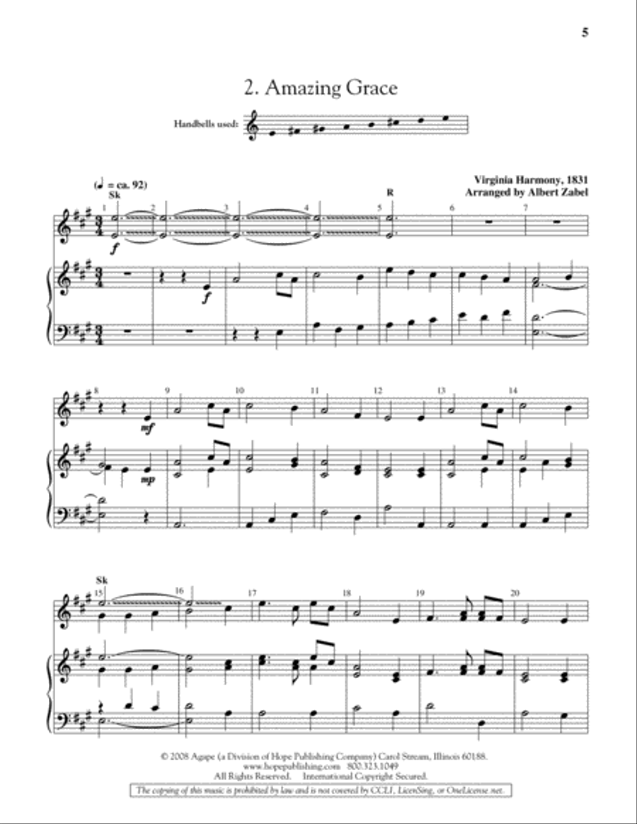 Ten Hymntunes for Four Ringers Handbell Choir scores gallery preview page 6