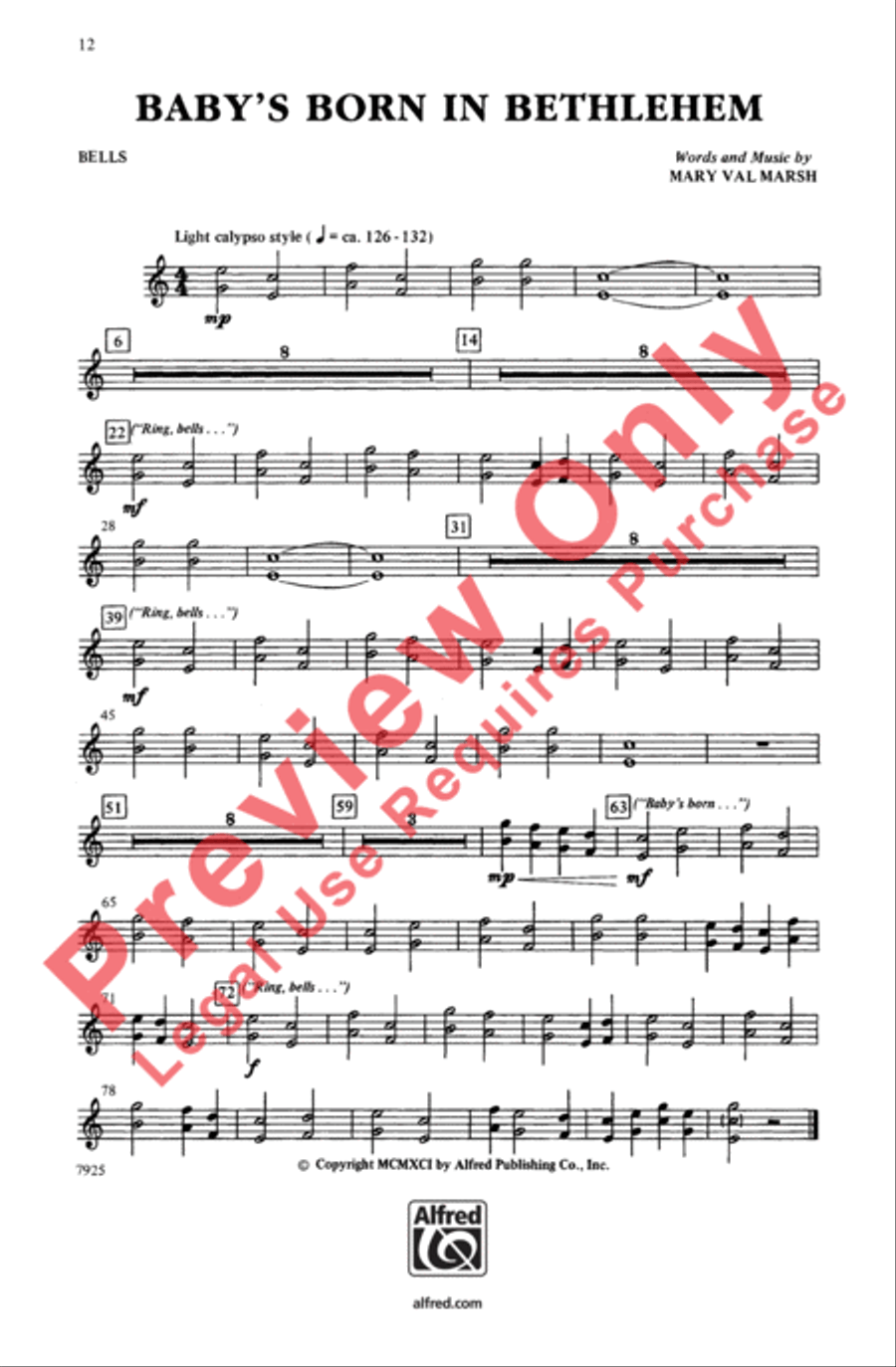 Baby's Born in Bethlehem 3-Part scores gallery preview page 12