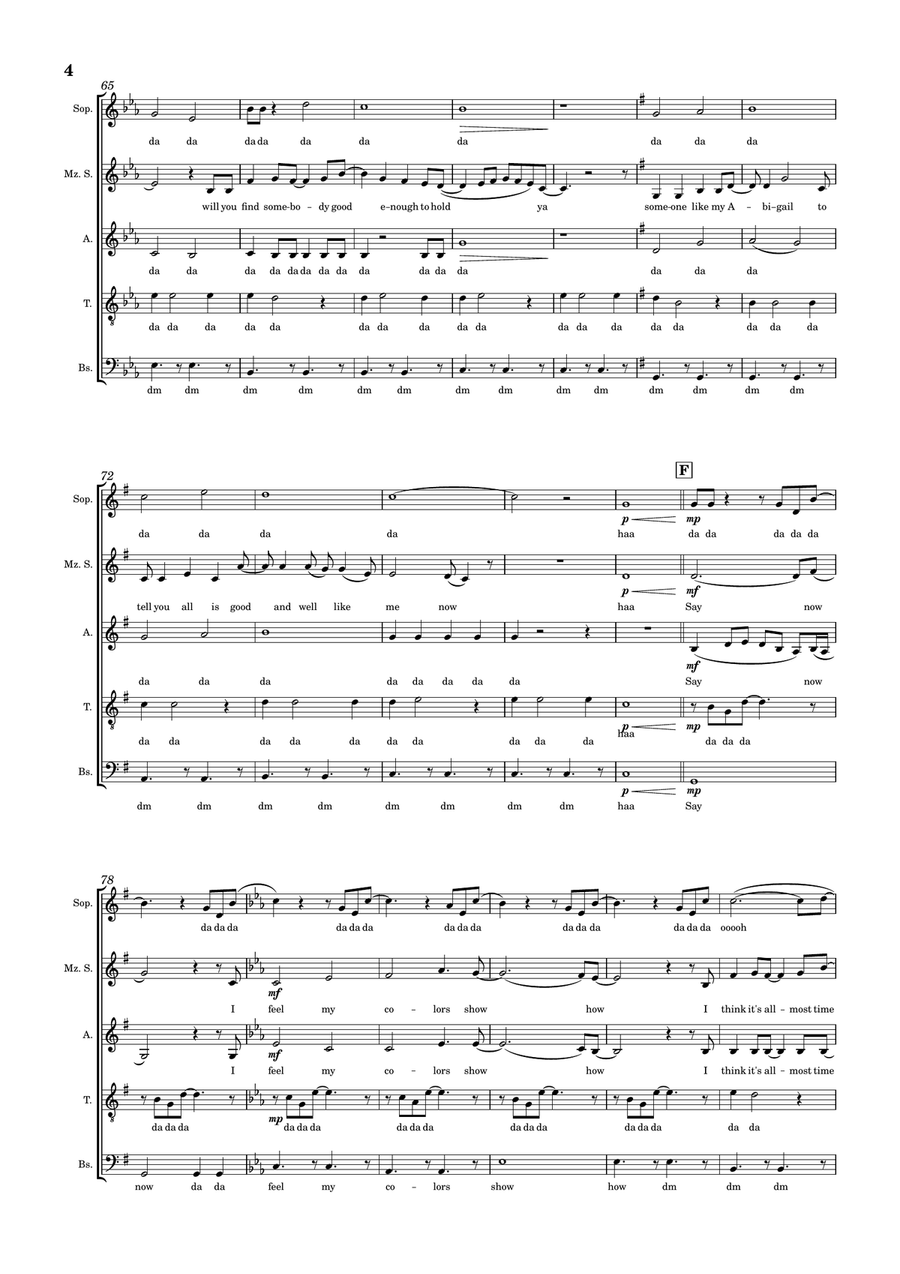 Paranoia Purple - Live At Electric Lady Choir scores gallery preview page 4