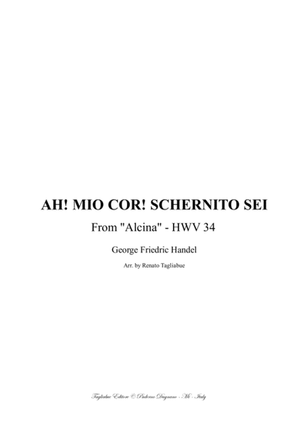 AH! MIO COR! - From "Alcina" HWV 34 - Arr. for Alto and Piano/Harpschord image number null