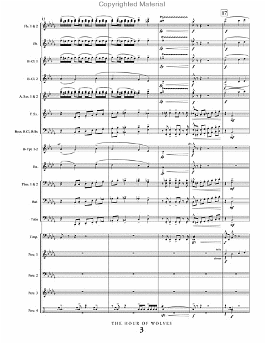 The Hour of Wolves Concert Band scores gallery preview page 4