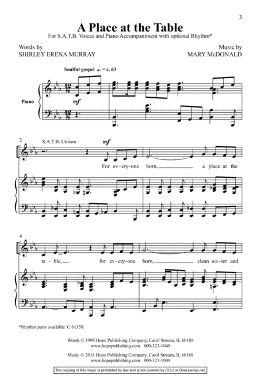 A Place at the Table 4-Part scores gallery preview page 2