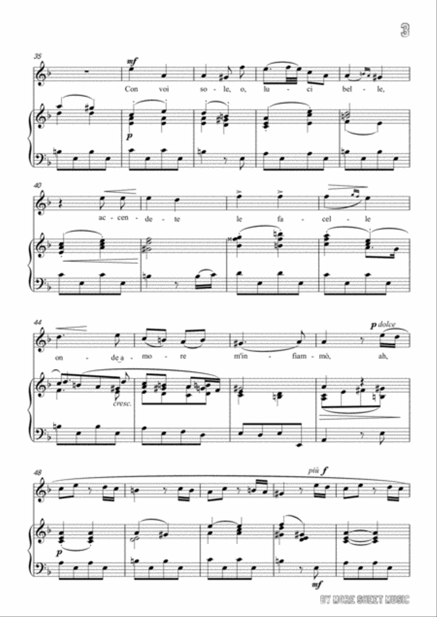 Magni-Quel bel core in D Major,for Voice and Piano Voice Solo scores gallery preview page 5