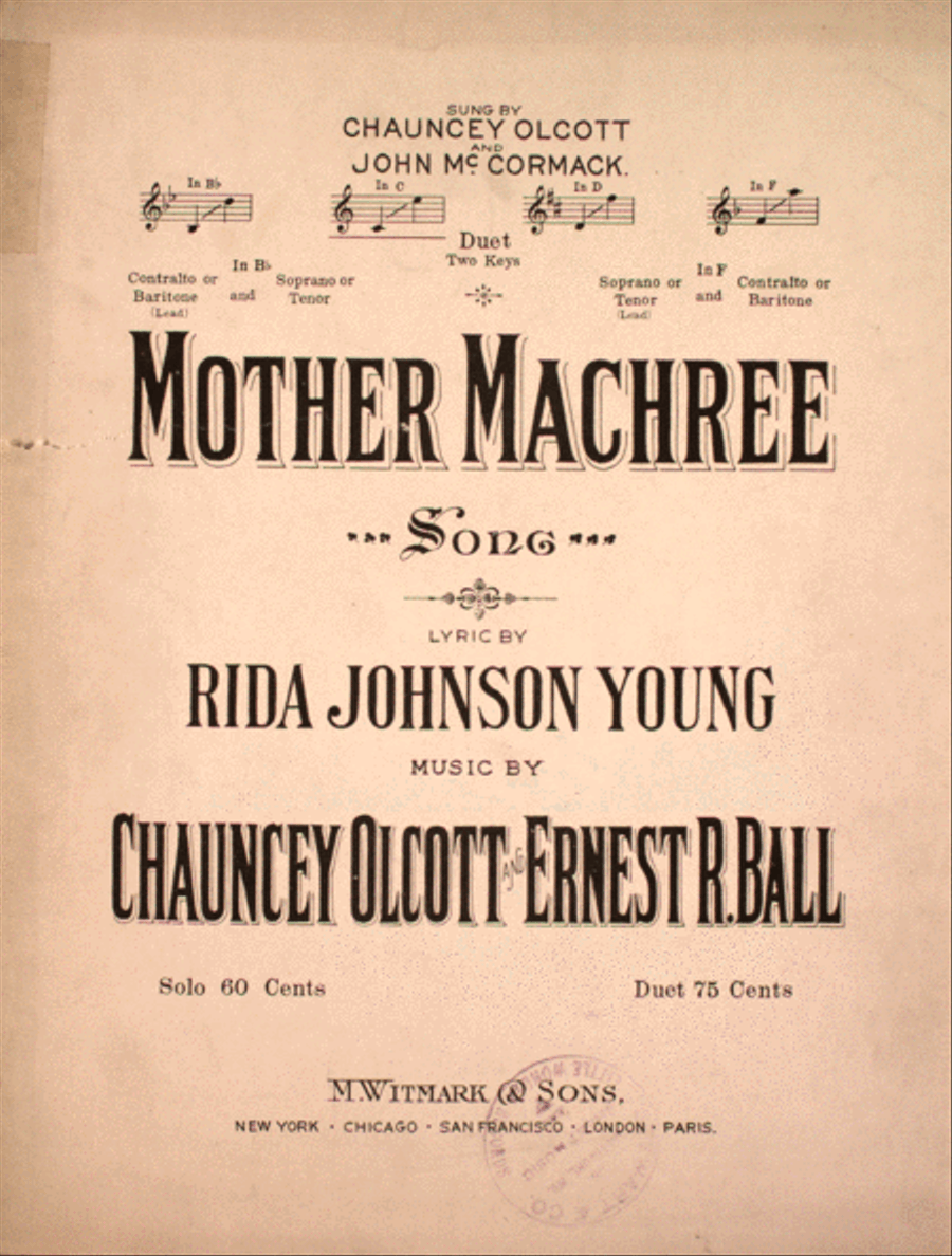 Mother Machree. Song Voice scores gallery preview page 1