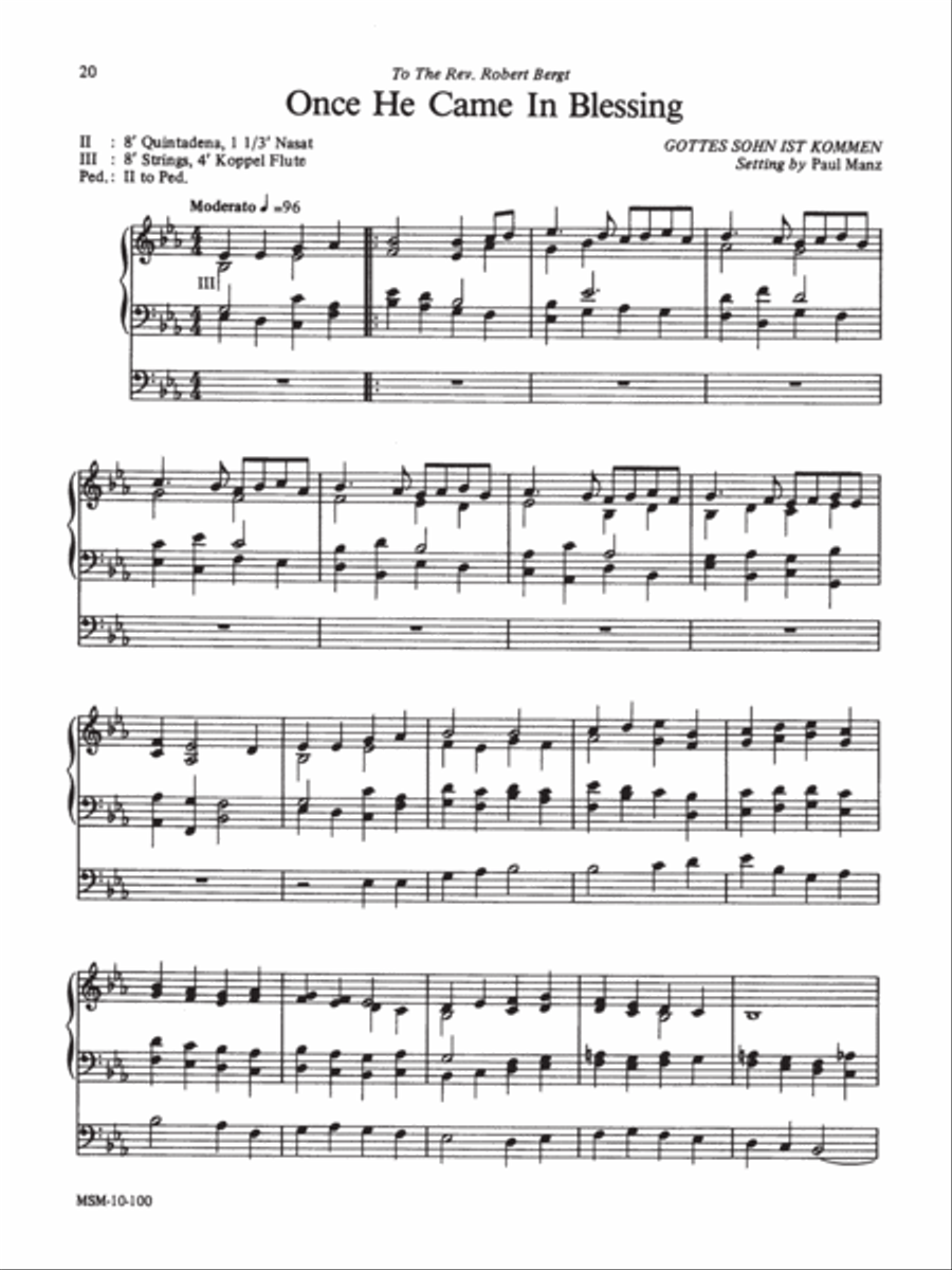 Once He Came in Blessing Organ scores gallery preview page 1
