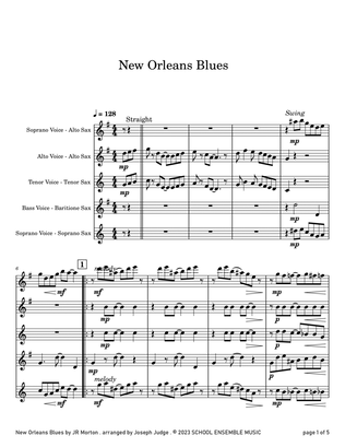 New Orleans Blues by JR Morton for Saxophone Quartet in Schools