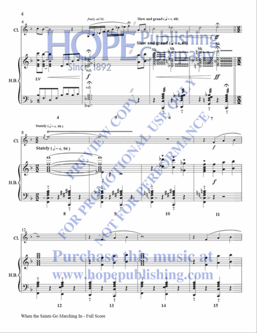 When the Saints Go Marching In Clarinet scores gallery preview page 5