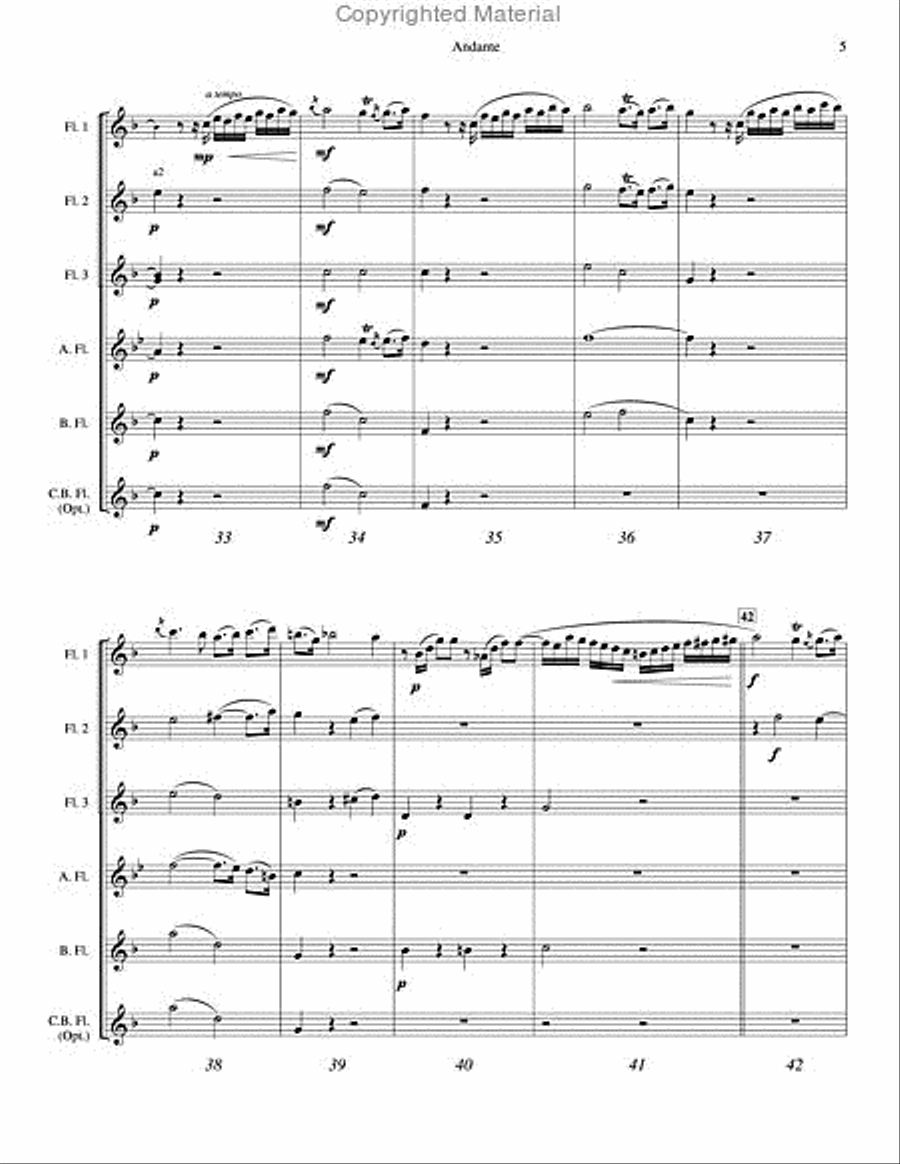 Andante, K. 616 Andante, K. 616 Flute Choir scores gallery preview page 6