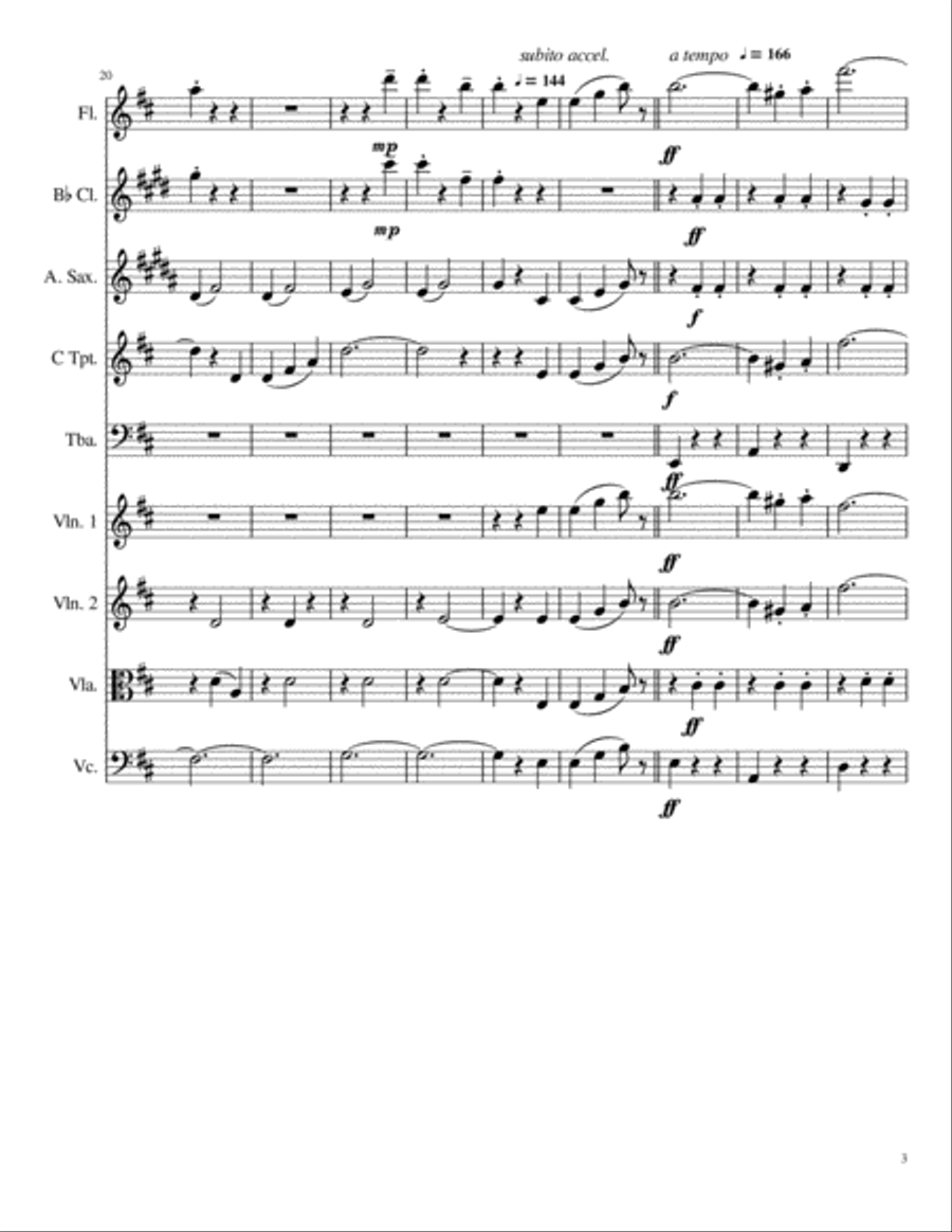 The Blue Danube / An der schönen blauen Donau, Op. 314 - J Strauss Jr. (Mixed Ensemble) Small Ensemble scores gallery preview page 3